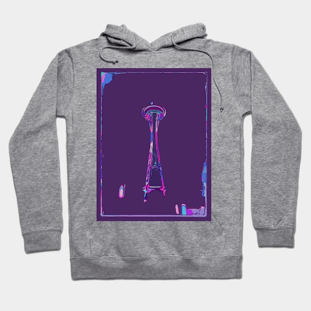 Artistic Seattle Space Needle Hoodie by WelshDesigns